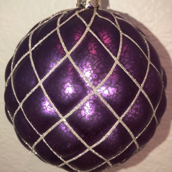 Regal purple mercury glass bulbs with gold